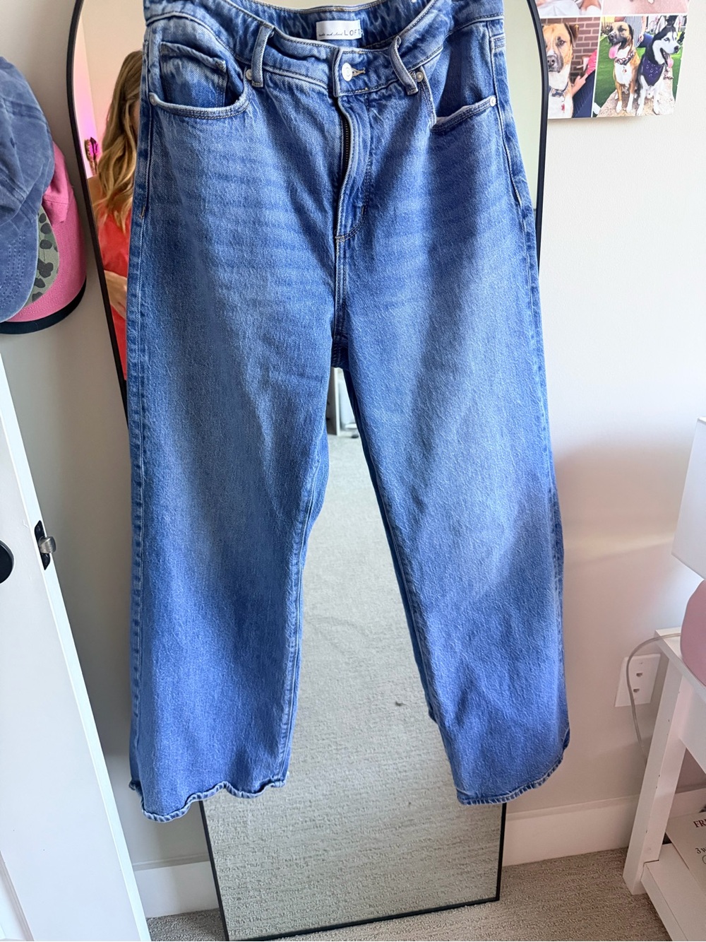 LOFT Wide-Leg Flare Jeans in Blue